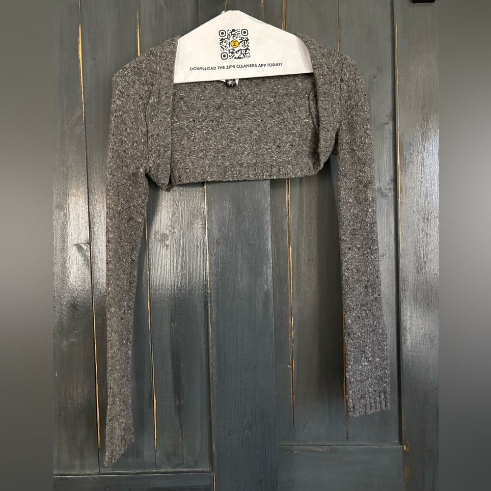 LOT of 2 Insight and Laundry women’s Olive wool Crop Sweater & Shrug